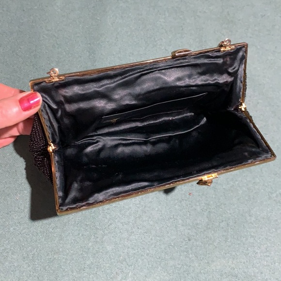 Vintage black beaded clutch - Picture 6 of 15